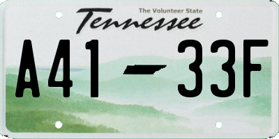 TN license plate A4133F