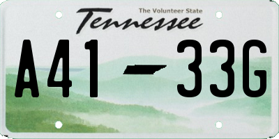 TN license plate A4133G