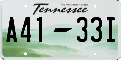 TN license plate A4133I