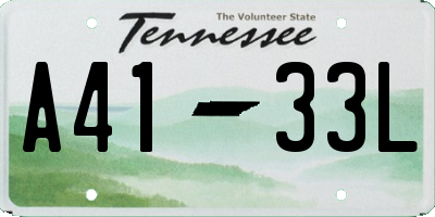 TN license plate A4133L