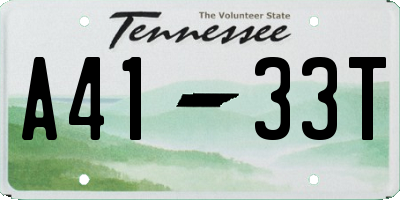 TN license plate A4133T