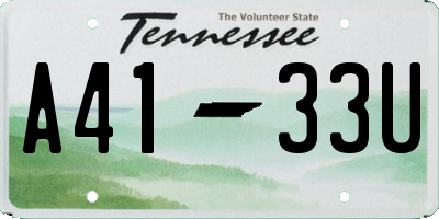 TN license plate A4133U