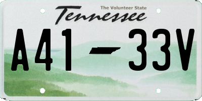 TN license plate A4133V