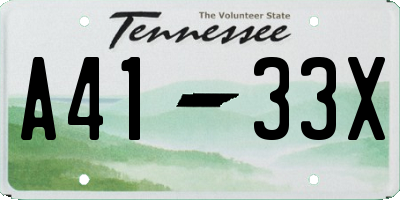 TN license plate A4133X