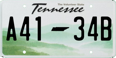 TN license plate A4134B