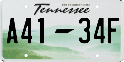 TN license plate A4134F