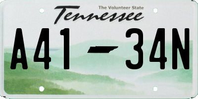 TN license plate A4134N