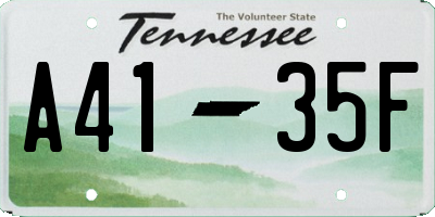 TN license plate A4135F