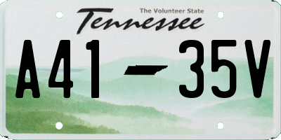 TN license plate A4135V
