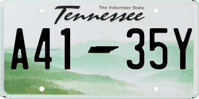 TN license plate A4135Y