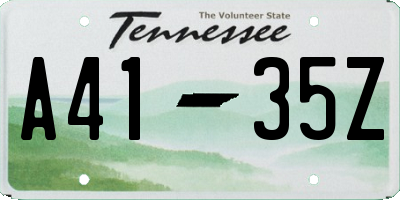 TN license plate A4135Z