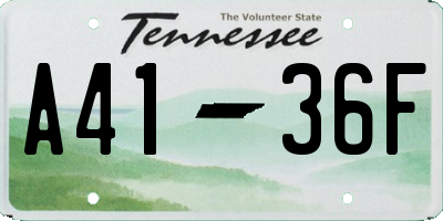 TN license plate A4136F