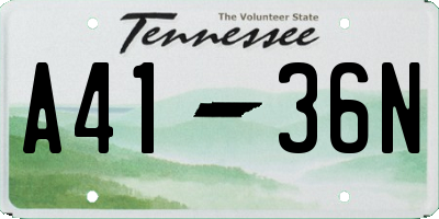 TN license plate A4136N