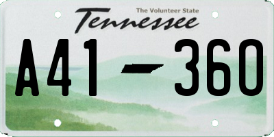 TN license plate A4136O