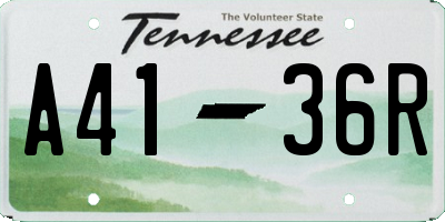 TN license plate A4136R