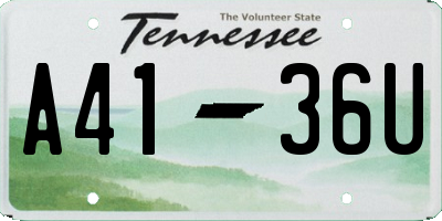 TN license plate A4136U