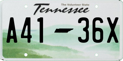 TN license plate A4136X