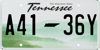 TN license plate A4136Y