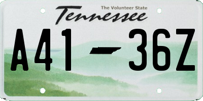 TN license plate A4136Z