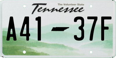 TN license plate A4137F