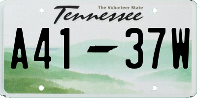 TN license plate A4137W