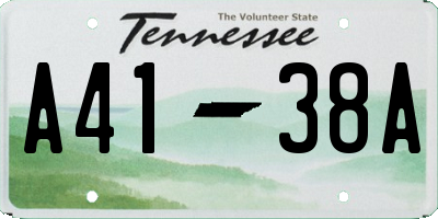 TN license plate A4138A