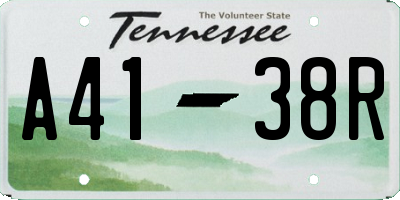 TN license plate A4138R