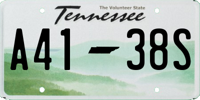 TN license plate A4138S