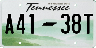 TN license plate A4138T