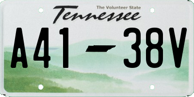 TN license plate A4138V