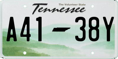 TN license plate A4138Y