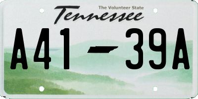 TN license plate A4139A