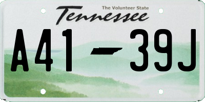 TN license plate A4139J