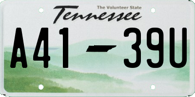 TN license plate A4139U