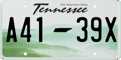 TN license plate A4139X