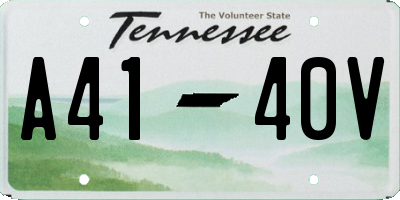 TN license plate A4140V
