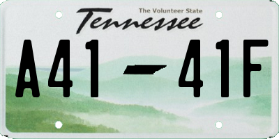 TN license plate A4141F