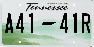 TN license plate A4141R