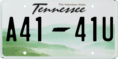 TN license plate A4141U
