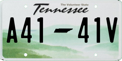 TN license plate A4141V