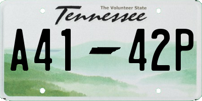 TN license plate A4142P