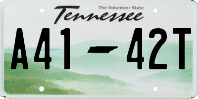 TN license plate A4142T
