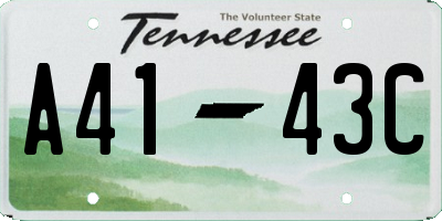 TN license plate A4143C