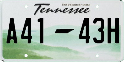 TN license plate A4143H