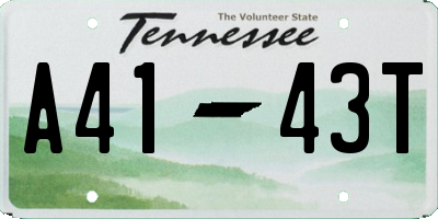 TN license plate A4143T