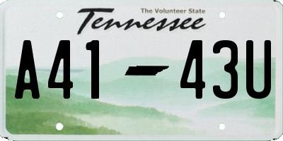TN license plate A4143U