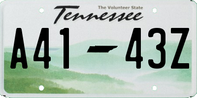 TN license plate A4143Z