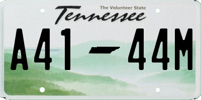 TN license plate A4144M
