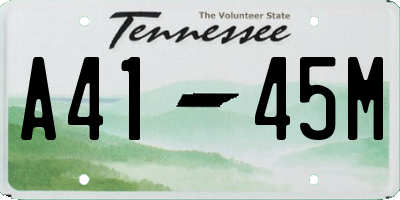 TN license plate A4145M
