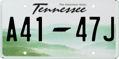 TN license plate A4147J